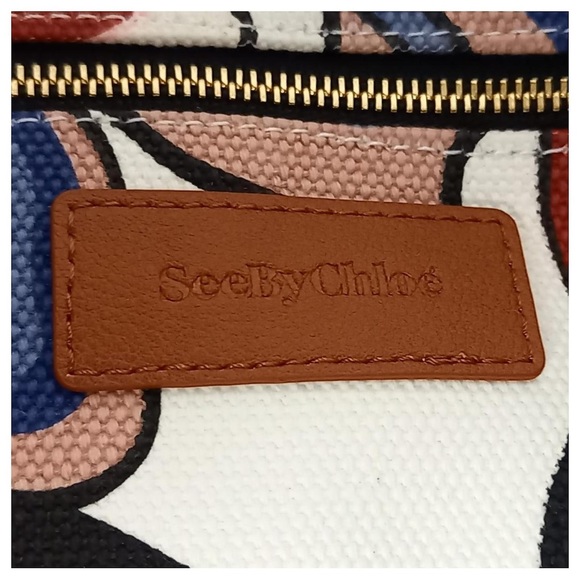 See By Chloe Tote Bag Tagged Canvas Leather - Picture 8 of 13